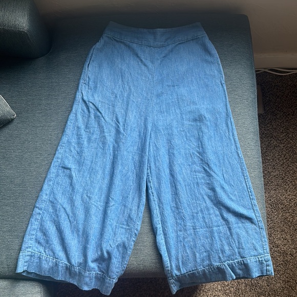 Madewell Chambray Huston Pull On crop pants - Picture 6 of 7